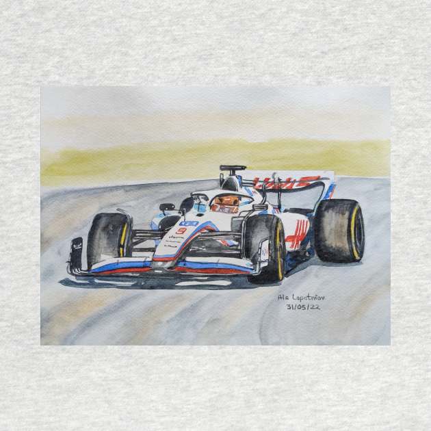 Formula 1 racing car illustration by Ala Lopatniov